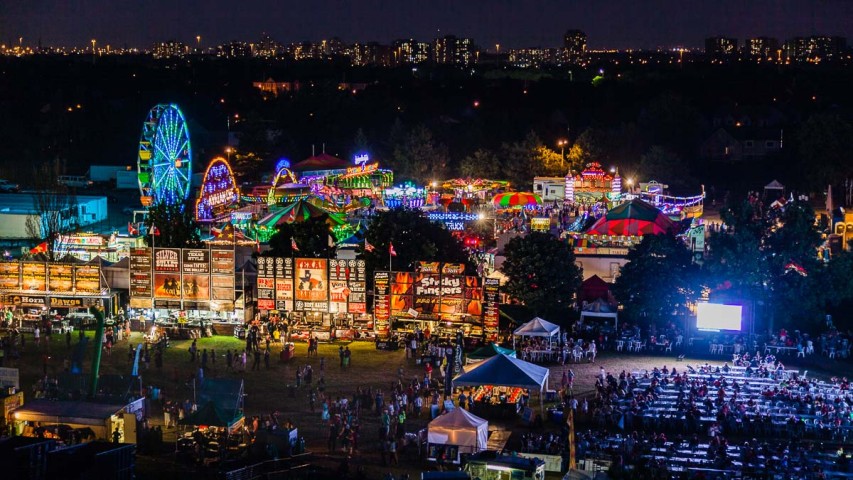 Nighttime fun at the Toronto Ribfest 2014.